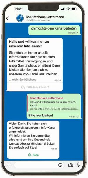 WhatsApp Kanal Sanitätshaus Lettermann